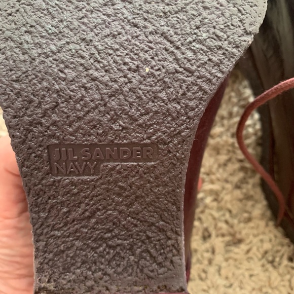 Jil Sander Navy Designer Block Heel Oxfords Shoe Laces Not Navy Color Academia - Picture 7 of 11